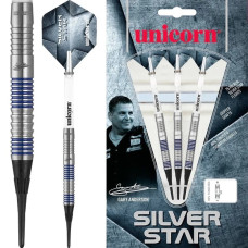 Unicorn Gary Anderson Silver Star Tungsten Softtip Dartpfeile 18g