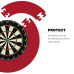 Designa Klik Dartscheibe Auffangring Board Surround Rot 4-Teilig