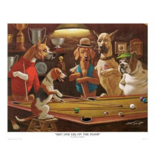 Billard Wandposter Arthur Sarnoff Leg on Floor